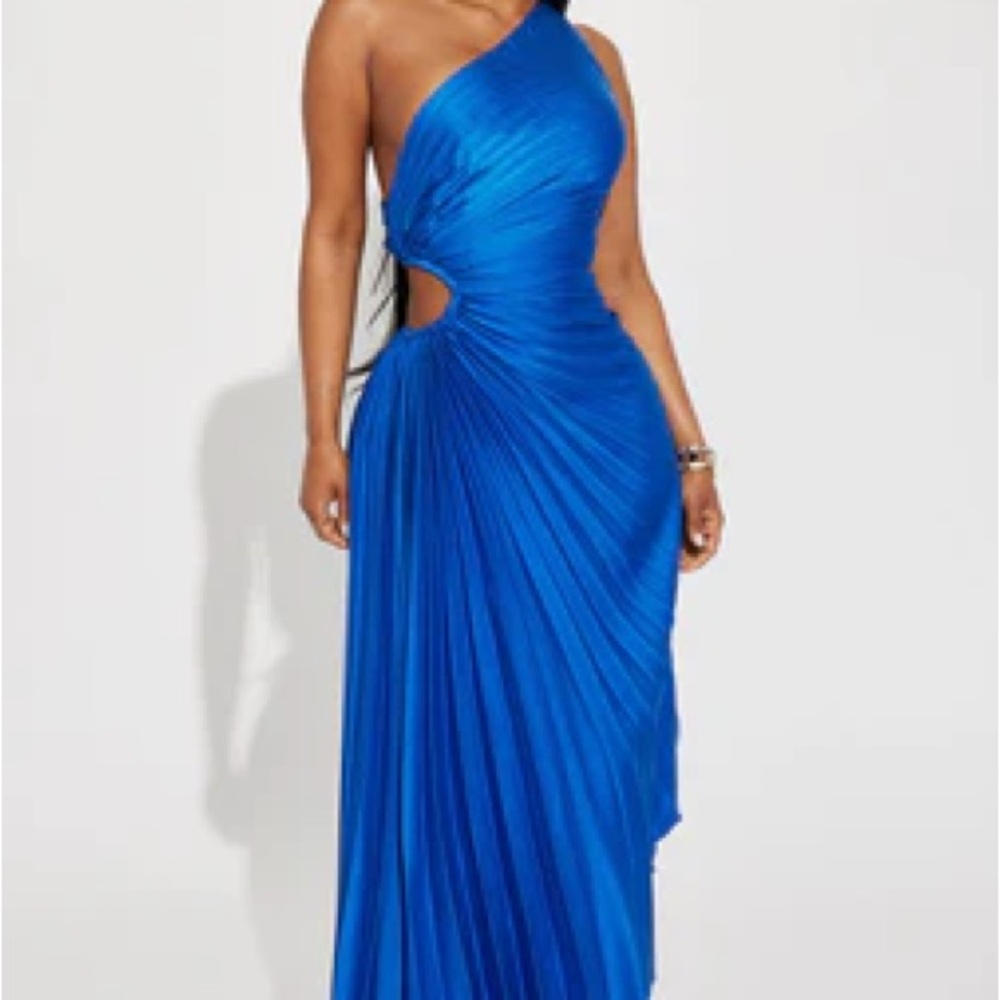 Athena One Shoulder Maxi Dress - Royal